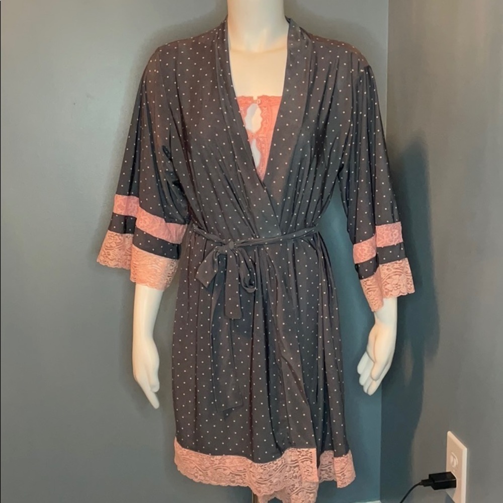 Nanette Lepore Polkadot Nightgown & Bathrobe MD